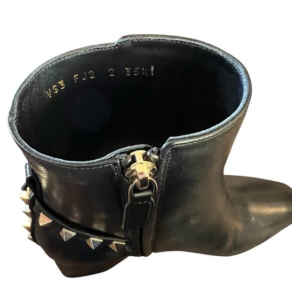 Valentino Garavani Rockstud Leather Block Heel Side Zip Booties NEW EU 35/US 5 - Picture 4 of 16